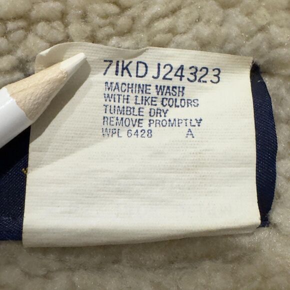 VINTAGE Wrangler Sherpa Lined Denim Vest Blue Made in USA 70s Western Size L - Picture 9 of 9